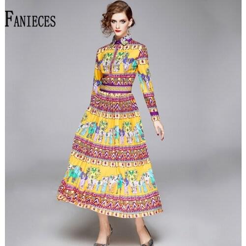 Designer Runway Summer fall Dress 2021 Vintage Stripe Printed long Sleeve Midi Party Dresses vestidos de verano платье женское