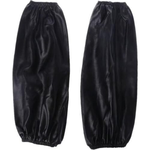 1 Pair Waterproof Oilproof Arm Sleeves Covers Faux Leather Oversleeves Sleevelets Kitchen Tool