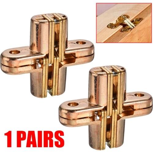 2pcs Hidden Furniture Hinges Invisible Cross Cabinet Cupboard Wooden Boxes Door Window Hinges Hardware Tools