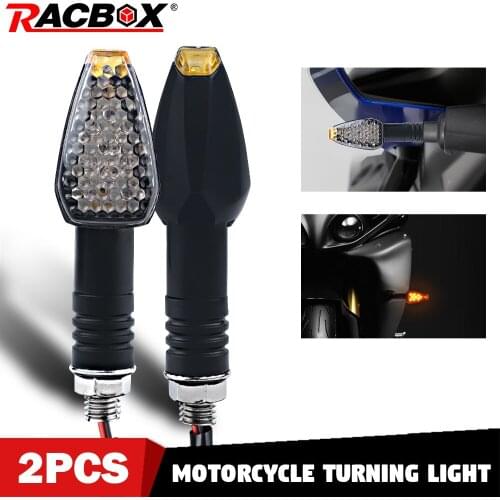 2 Pcs Motorcycle Turn Signal Light 10mm LED Indicators Signal Lamp Smoke Color Amber Light DC 12V For Honda Kawasaki Yamaha
