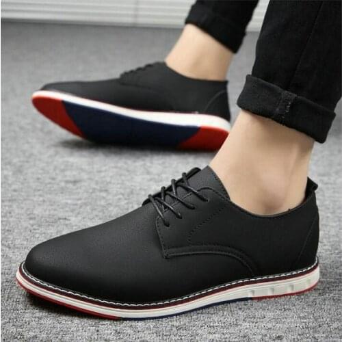 2019 Leather Formal Men Casual Flats Shoes Fashion Men Comfortable Office Dress Shoes A53-03