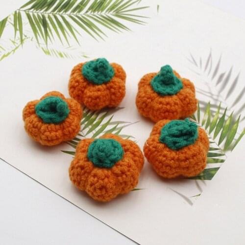 2021 New Handmade Crochet Pumpkin/Fruit Chewable Knitting Wool Beads DIY Baby Pacifier Chain Accessories Infant Newborns Teether