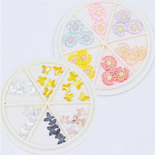 3D Flower/Animals Nail Charms Decorations Acrylic Rhinestones for DIY Jewelry Rose/Butterfly/Heart Pattern Nail Studs Stone LO3