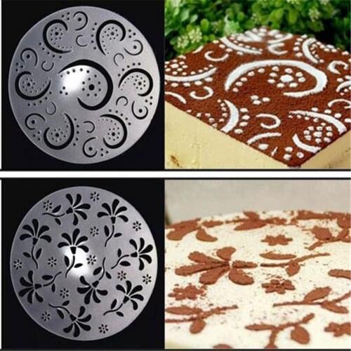 4PCS/Lot PVC Cake Spray Mold Dia 19.5cm 8' Cake Decorating Tools Flour Sugar Spray Cake Moulds Heart Flower Cake Molds Free Ship