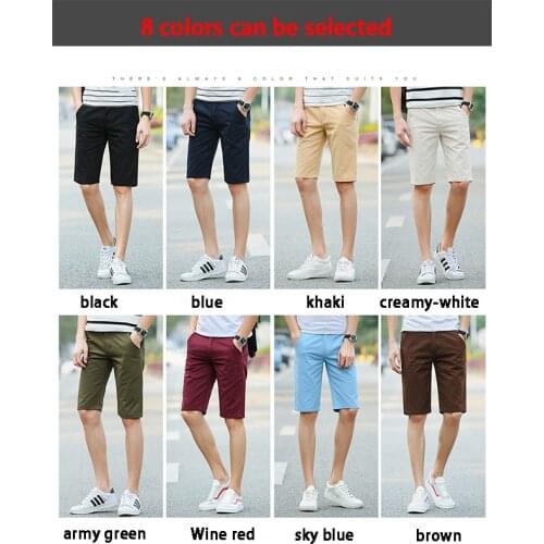 8 Colors Summer Thin Five-point Pants Mens Casual Shorts Mens Cotton Slim-fit Trendy Pants Korean Casual Beach Pants