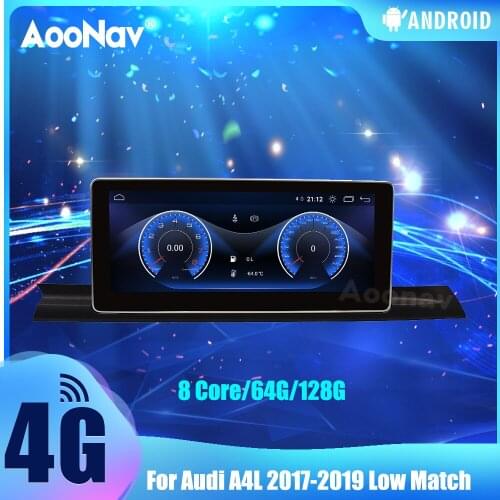2 Din 128G Car Radio For Audi A4L 2017-2019 Low Match Touch Sceen Android 10.0 GPS Navigation Autoradio Multimedia Player