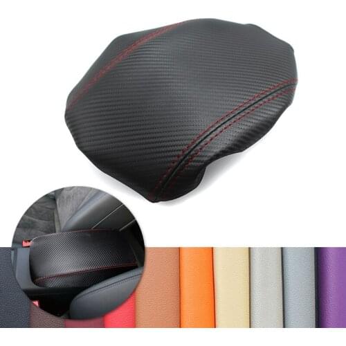 For Audi A3 2017 2018 Carbon texture Microfiber Leather Car Interior Center Console Armrest Box Pad Cover Decor