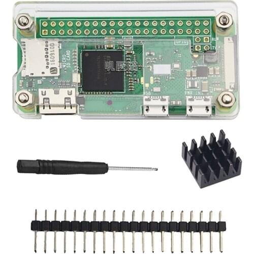 For Raspberry pi Zero/W Box Shell +Heat SinK +PinHeader+Screwdriver Accessories Package Acrylic Enclosure Box for RPI Zero W