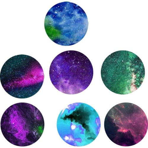 FLTMRH Water color glass cabochon,Rainbow Round photo cabochons demo flat back DIY ring colar Jewelry Making findings