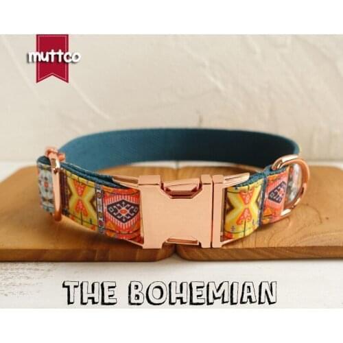 10pcs/lot MUTTC wholesale handmade timeproof bow tie THE BOHEMIAN creative ethnic style dog collars and leashes 5 sizes UDC050M