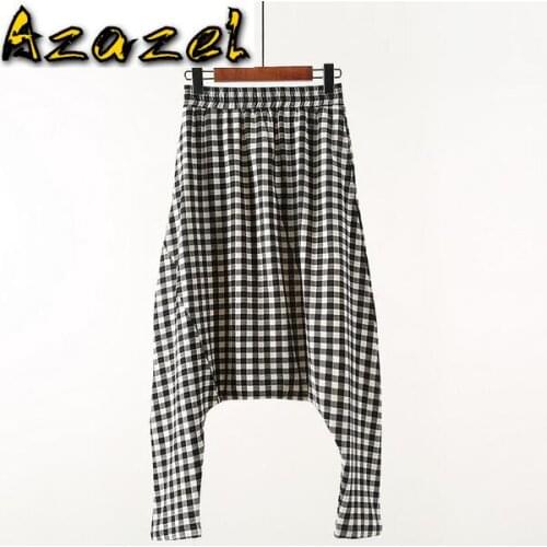 HOT Hip Hop Loose Jogger Pants Summer new Brand male slim thin Lattice harem pants personality Men Comfortable cotton trousers