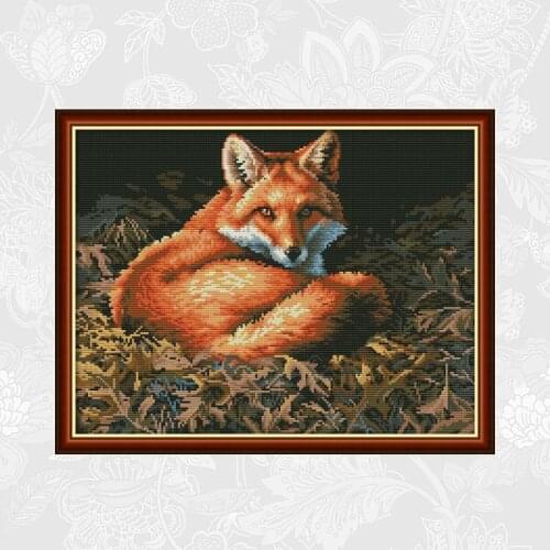 Joy Sunday Cross-stitch Fox Patterns Aida Cross Stitch DIY Handmade Accessories Embroidery Fabric 14ct 11ct Needlework