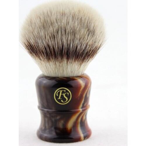 "FS"- Knot 26mm Pur-Tech Synthetic Hair Shaving Brush Faux Amber/Black Handle+Free Shipping