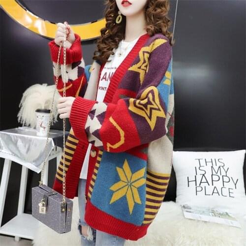 2021 early spring and autumn new sweater jacket female Korean version of the loose shirt long-sleeved sweater cardigan