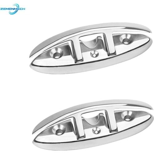 2PC 316 Stainless Steel Boat Flip Up Folding Pull Up Cleat Dock Deck Line Rope Mooring Cleat Marine Boat Accessories Yacht Kayak