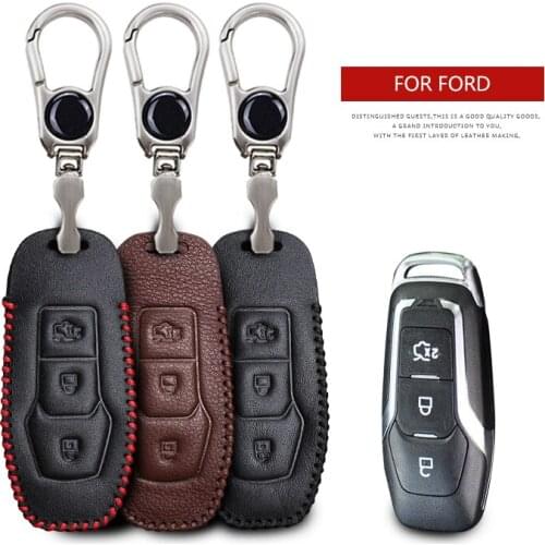 KUKAKEY Car Logo Keychain Key Case For Ford Mondeo Escape Focus Fusion EXPLORER Mustang EVEREST Taurus Anti-wear Key Cover Shell