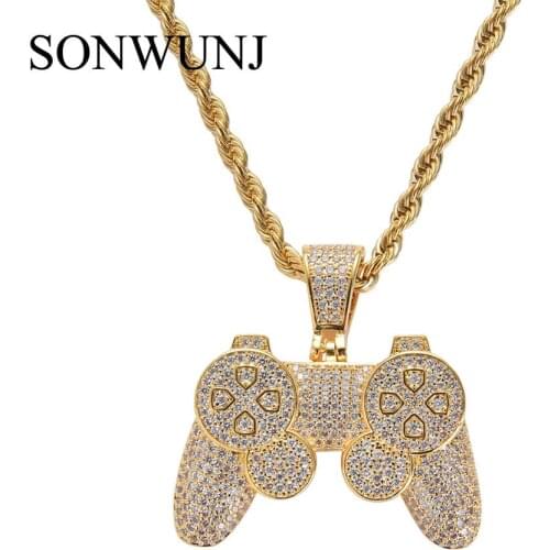 Hip Hop Carton Pendant Iced Out Cubic Zircon Necklace Bling Gift Jewelry CN064