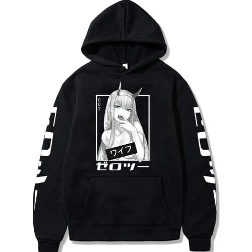 Hot Darling In The Franxx Zero Two Hoodies Pullover Casual Streetwear Graphic Sweatshirts Unisex Hoodies