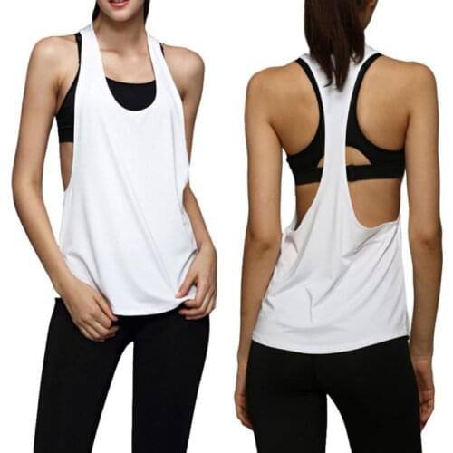 MAIJION Sleeveless Racerback Running Vest Sexy Backless Fitness Sport Tank Tops Loose Yoga Running T Shirt Lady Athletic Shirts