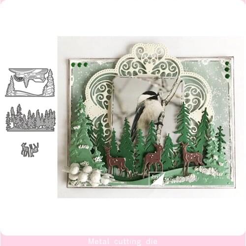Winter forest snow scene Metal Cutting Dies for DIY Scrapbooking Photo Album Decorative Embossing Paper Card Crafts Die Cut 2019