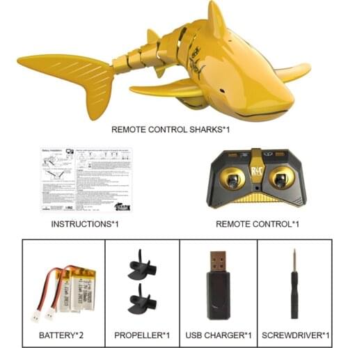 Golden Shark Shaped Boat Model Under Water Boat Novelty Vehicle Remote Control Boat with Flexible Swing