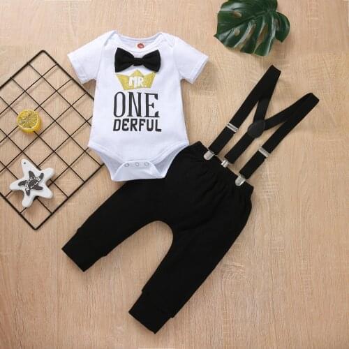 New Born Baby Clothing Summer Gentleman Rompers 0-24M Baby Body Clothes Set Baby Boy Outfit 1 Year Old Baby Boy Clothes Sets