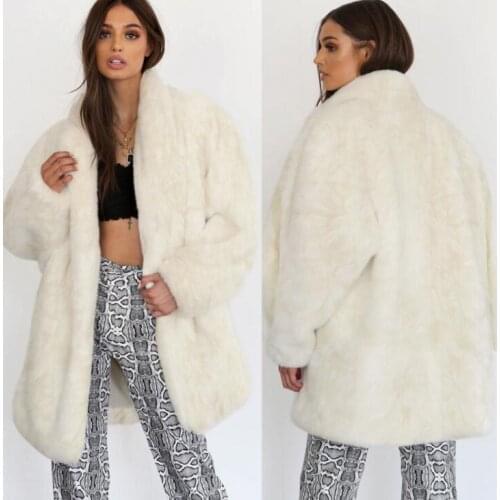 Autumn white faux mink leather jacket womens winter Long sleeve fur leather coat women slim jackets jaqueta de couro fashion