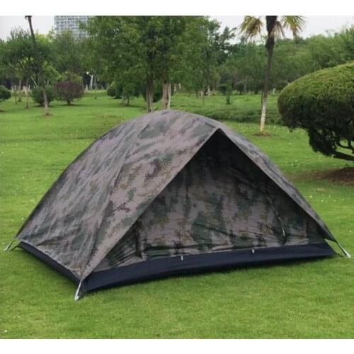 Camouflage 2 person double tent double door double tent single soldier outdoor rain camping four seasons tent
