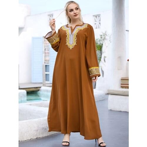 Eid Mubarak Abaya Dress Dubai Muslim Women embroidery Hijab Dresses Turkey Islamic Clothing Caftan Marocain Vestido Musulmane