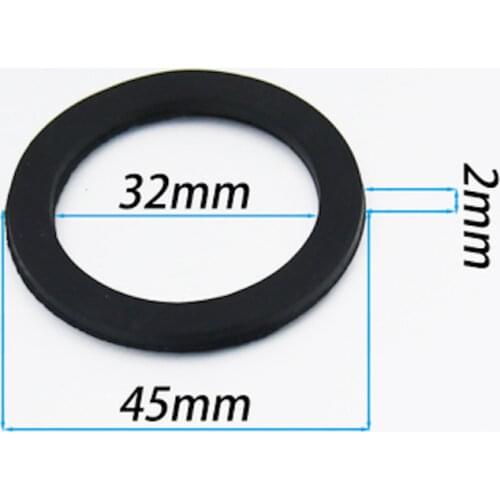 10pcs Flat Ring Sealing Washer Loose Joint Downcomer Wash Basin Drain-pipe Rubber Gasket Spacer 45mmx32mmx2mm OD45 ID32 Black
