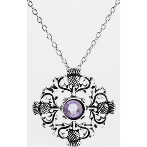 TV Outlanders Thistle Flower Necklace for Women Crystal Pendant Choker Jewellery Necklaces for Teen Girls
