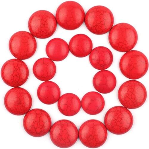 Xinyao 50pcs/lot 8mm/10mm/12mm/14mm/16mm/18mm/20mm/25mm/30mm Red Turquoise Round Cabochon for DIY Jewelry