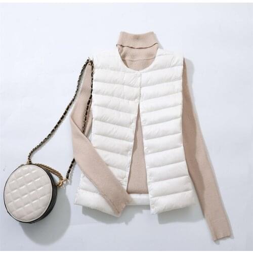 Womens Warm Vest Spring 2021 Lightweight Padded Jackets Ultralight Winter Light Quilted Coats Puffer Woman down Coat lady duck