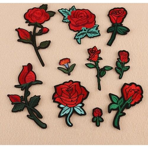 10pcs Floral Embroidered Flower Patch For Clothing Patches parches Jacket Backing Jeans Dress Applique Badge Fabric Patchwork