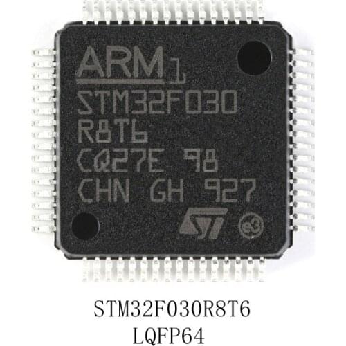 1Pcs/Lot STM32F030R8T6 ARM® Cortex®-M0 STM32F0 Microcontroller IC 32-Bit 48MHz 64KB (64K x 8) FLASH LQFP-64