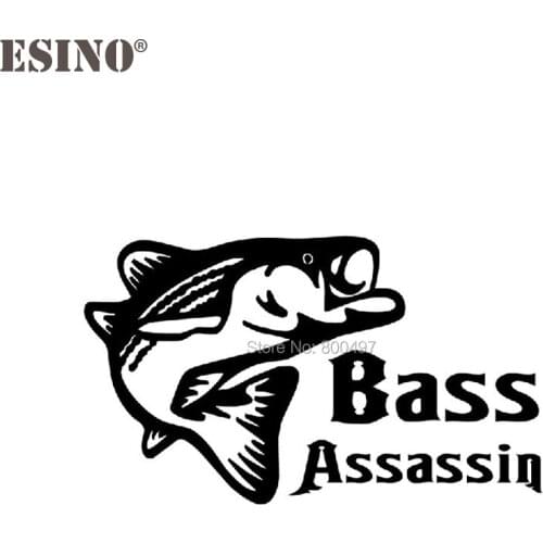 10 x Car Styling New Fashion Funny Fishing Bass Assassin Personalized Creative Reflective Stickers Car Whole Body Decal Vinyl
