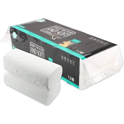 12 Rolls/Lot Home Bath Kitchen Tissue Roll 4 Layers Coreless Toilet Paper Toilet Paper No fragrance Toilet Roll Paper Wood Pulp