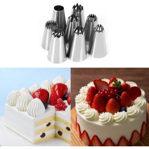 8Pcs Stainless Steel Cakes Decoration Set Cookies Supplies Russian Icing Piping Pastry Nozzle Kitchen Gadgets Fondant Decoration