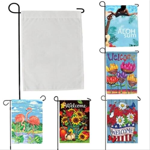Free Shipping 6pcs/lot New style Sublimation Blank Waterproof garden flag 30.4*40.5cm For Sublimation INK Print DIY