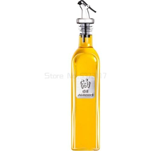 Household oil pot 500ml glass oil bottle large kitchen household soy sauce vinegar bottle seasoning bottle seasoning bottle suit