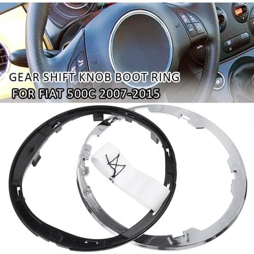 Car Gear Gaiter Boot Cover Ring Gear Shift Knob Stick Lever Frame Dust Cover Base For Fiat 500 500c 2007-2015
