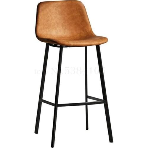 Net Red Ins Bar Chair Northern Europe Simple Modern Bar Chair Milk Tea Coffee Shop Light Luxury Household Iron High Stool