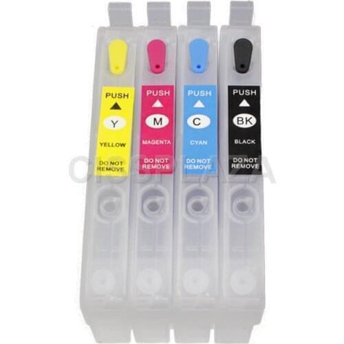 CISSPLAZA T812 T812XL Refillable Ink Cartridge without Chip for Epson Workforce WF-7820 WF-7840 EC-C7000 Printer