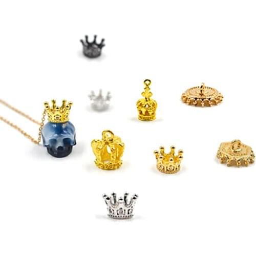 2pcs 11/20mm Size Alloy Cabochon Crown Pendant Base Trays Diy Handmade Spherical Diamond Pendant Bottom Jewelry Accessories