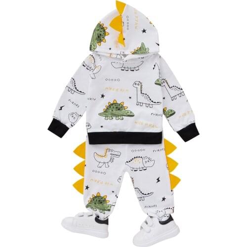 Ma&Baby 0-24M Newborn Infant Baby Boy Clothes Set Cute Dinosaur Hooded Tops Pants Outfits Autumn Spring Clothing Costume