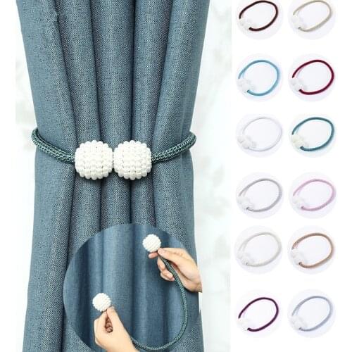 1x Pearl Magnetic Curtain Clip Curtain Holders Tieback Buckle Clips Hanging Ball Buckle Tie Back Curtain Accessories Home Decor