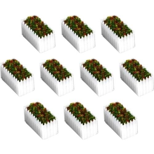 10PCS Dollhouse Miniature Flower 1: 150 Scale Bonsai Plant Accessories