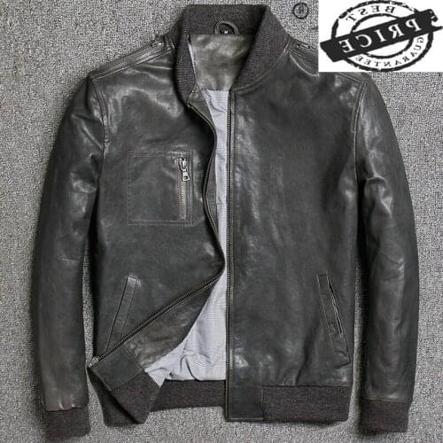 Natural Genuine Leather Jacket Men Clothing 2021 Streetwear 100% Real Sheepskin Coat Male Motorcycle Mens Jackets 1a13