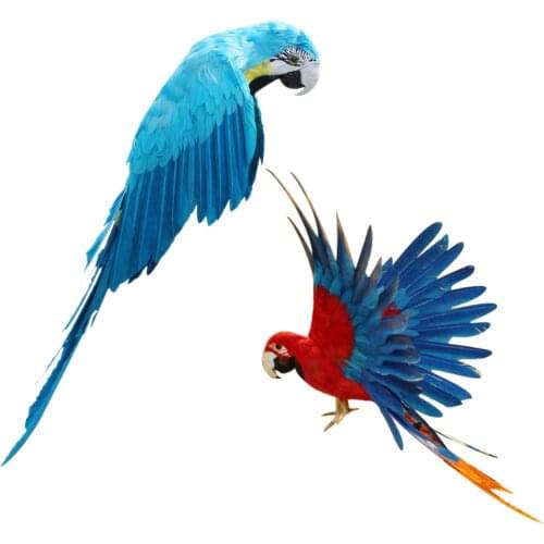 Set 2pc Artificial Realistic Parrots Birds For Garden Weding Home Decoration Lifelike Shape Beautiful Natural