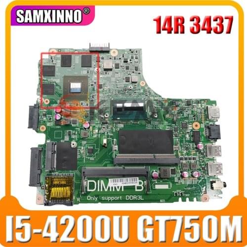 Original Laptop motherboard For DELL Inspiron 14R 3437 5437 I5-4200U GT750M Mainboard CN-0CN2DV 0CN2DV 12307-1 N14P-GT-A2 SR170